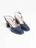 Lacivert Rugan Kadın Topuklu Ayakkabı TR18MS18C