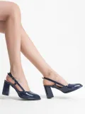Lacivert Rugan Kadın Topuklu Ayakkabı TR18MS18C