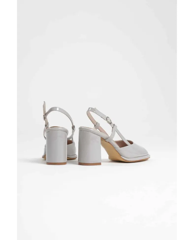 Gri Rugan Kadın Topuklu Ayakkabı TR18MS18D