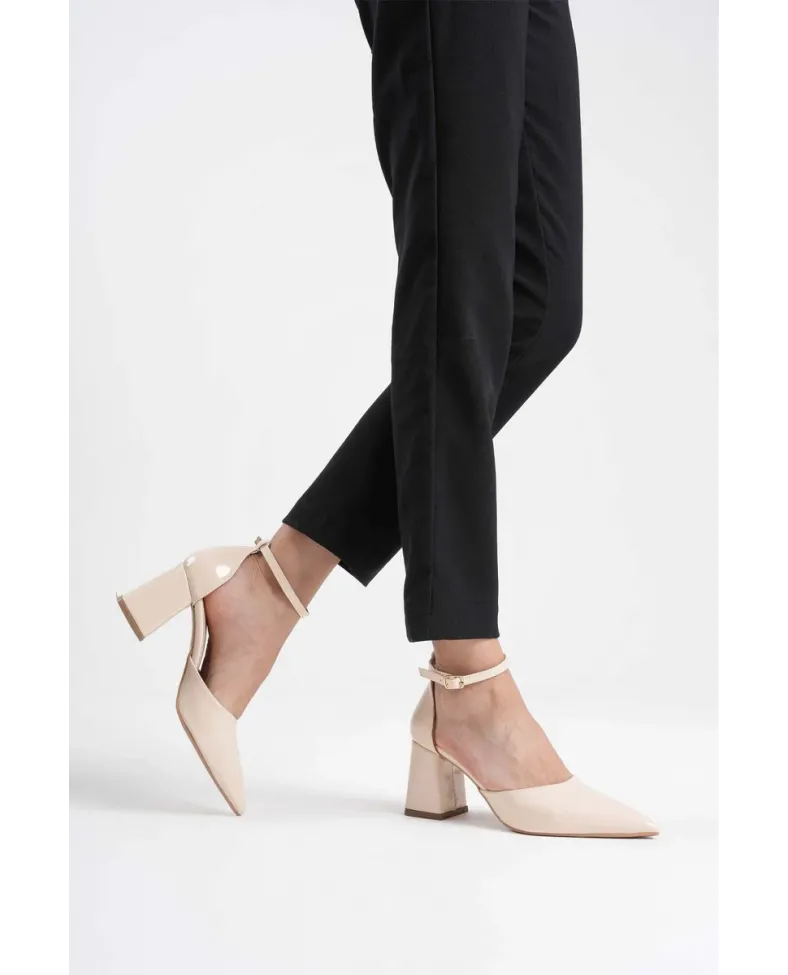 Bej Rugan Kadın Topuklu Ayakkabı TR08MS11B