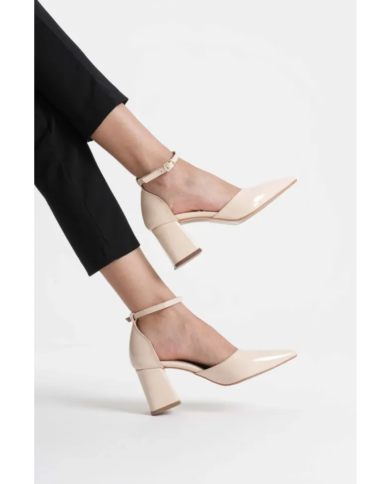 Bej Rugan Kadın Topuklu Ayakkabı TR08MS11B