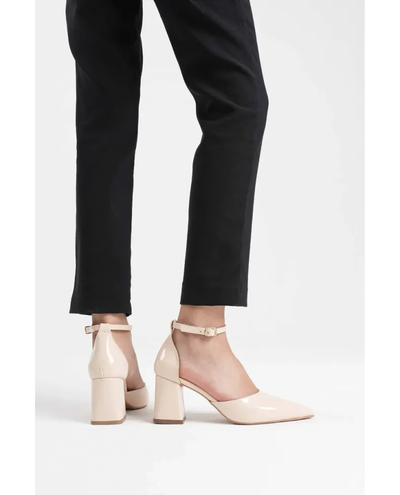 Bej Rugan Kadın Topuklu Ayakkabı TR08MS11B