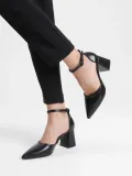 Siyah Cilt Kadın Topuklu Ayakkabı TR08MS11D