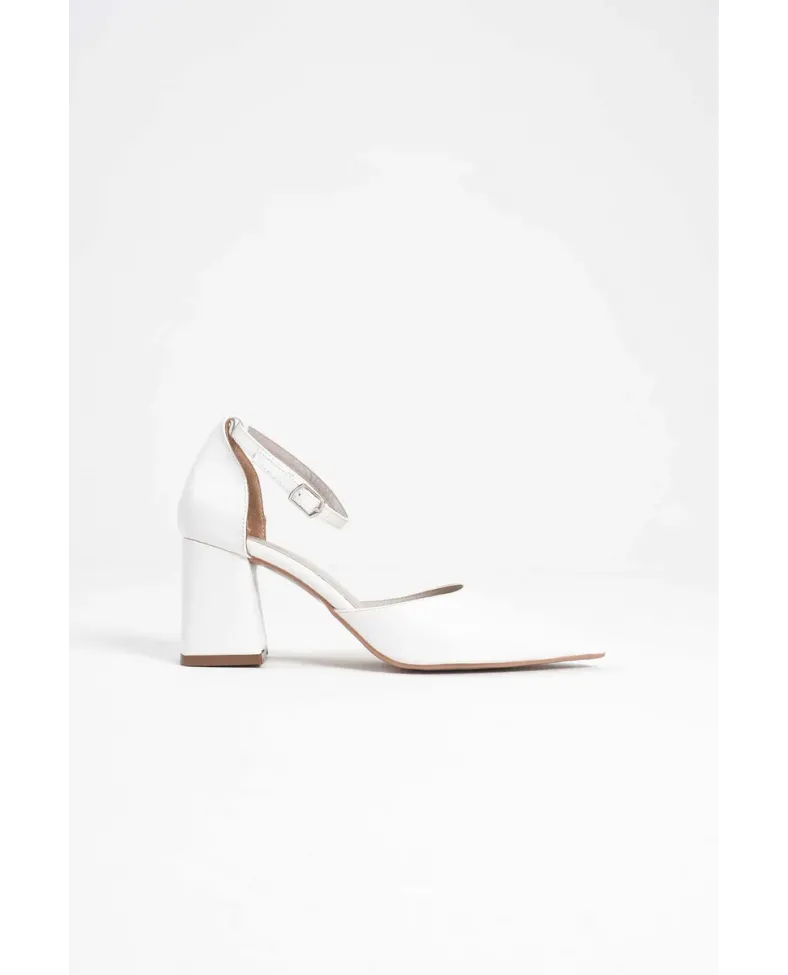 Beyaz Cilt Kadın Topuklu Ayakkabı TR08MS11E