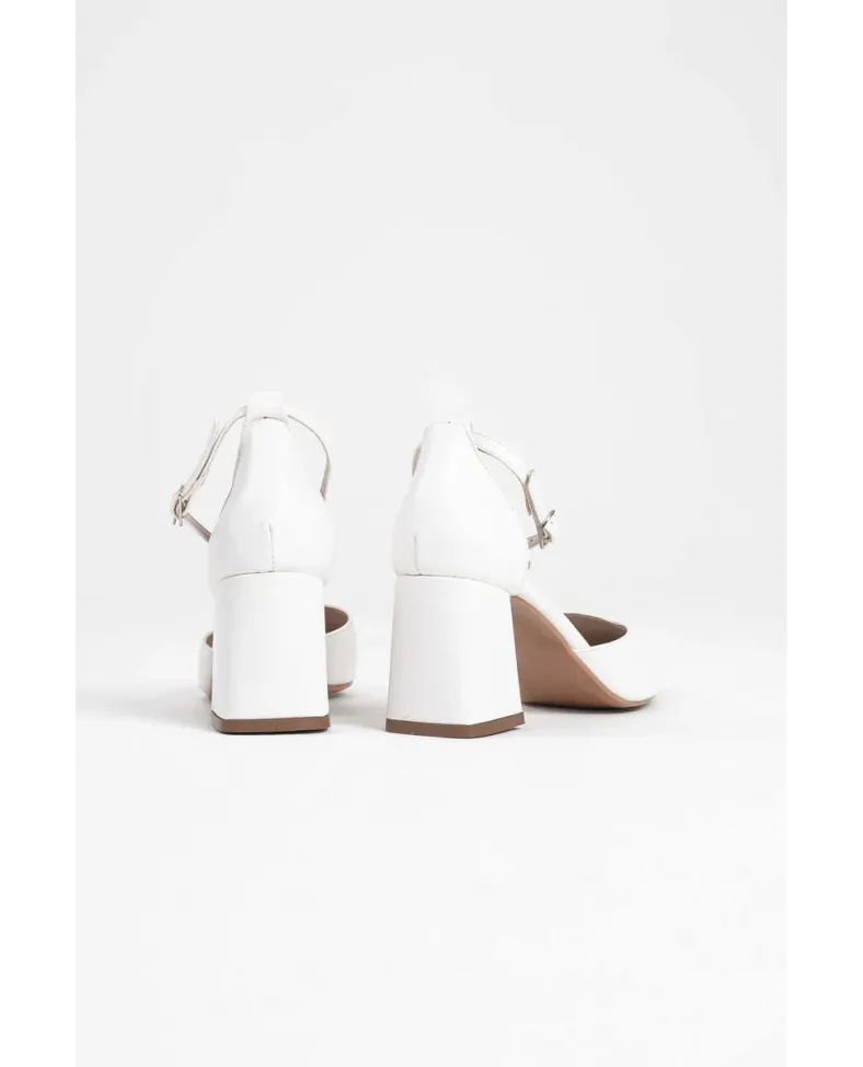 Beyaz Cilt Kadın Topuklu Ayakkabı TR08MS11E