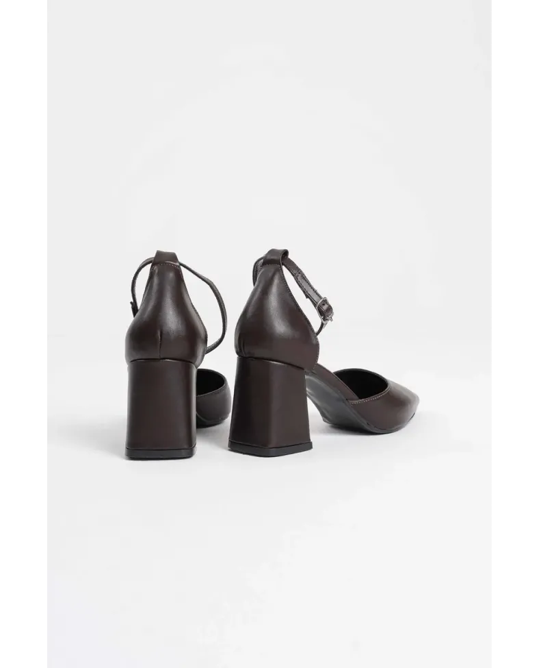 Acı Kahve Cilt Kadın Topuklu Ayakkabı TR08MS11F