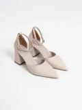 Bej Cilt Kadın Topuklu Ayakkabı TR08MS11G
