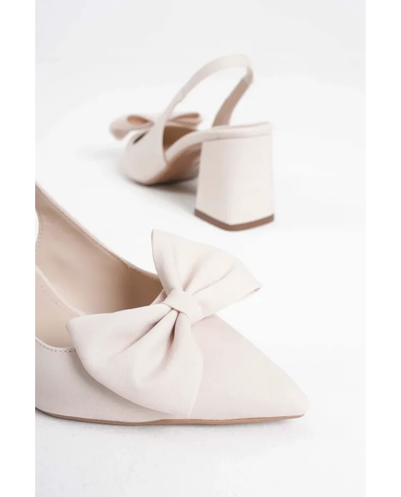 Bej Kadın Topuklu Ayakkabı TR08MS15B