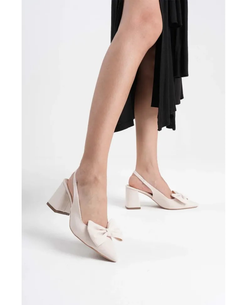 Bej Kadın Topuklu Ayakkabı TR08MS15B