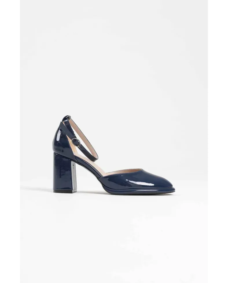 Lacivert Rugan Kadın Topuklu Ayakkabı TR18MS04C