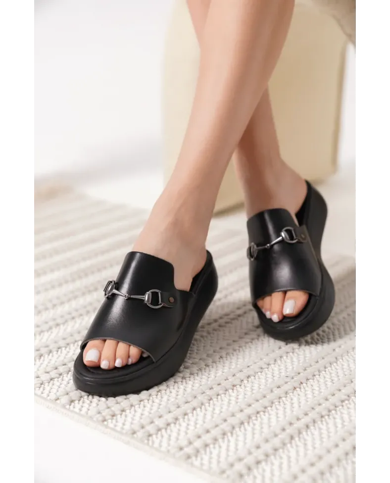 Siyah Hakiki Deri Terlik TR31MY62A