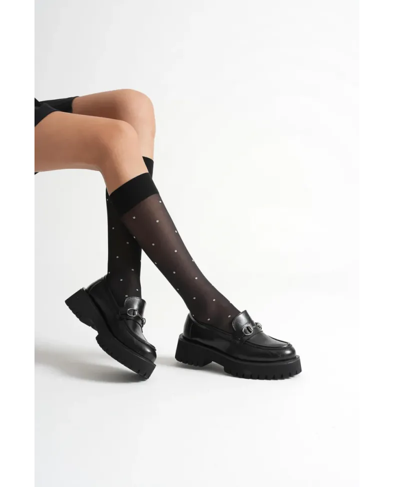 Toka Detaylı Siyah Günlük Loafer Ayakkabı TR10MS04A