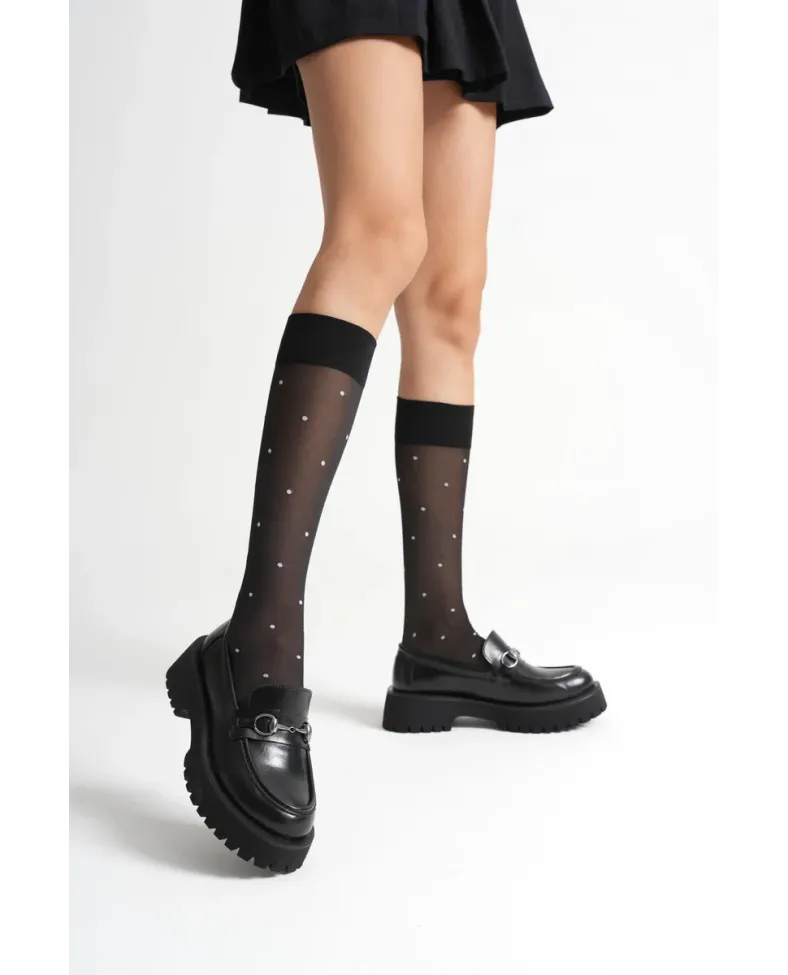 Toka Detaylı Siyah Günlük Loafer Ayakkabı TR10MS04A