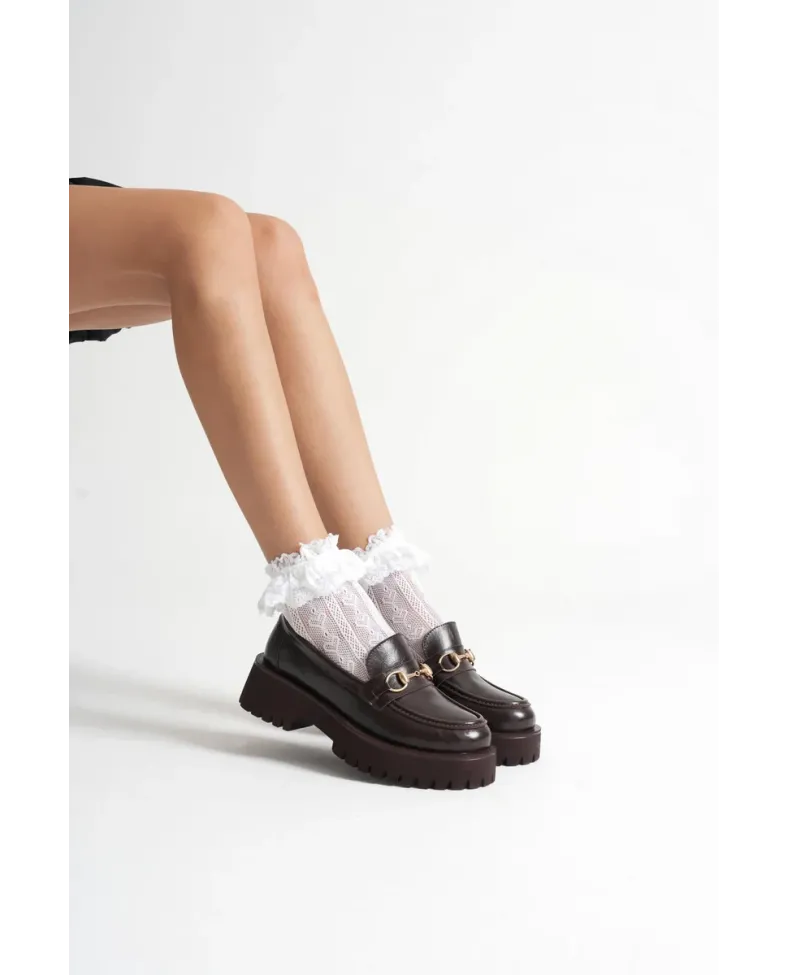 Toka Detaylı Acı Kahve Günlük Loafer Ayakkabı TR10MS04B