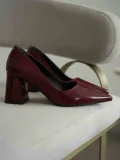 Bordo Rugan Kadın Topuklu Ayakkabı TR08MS16G