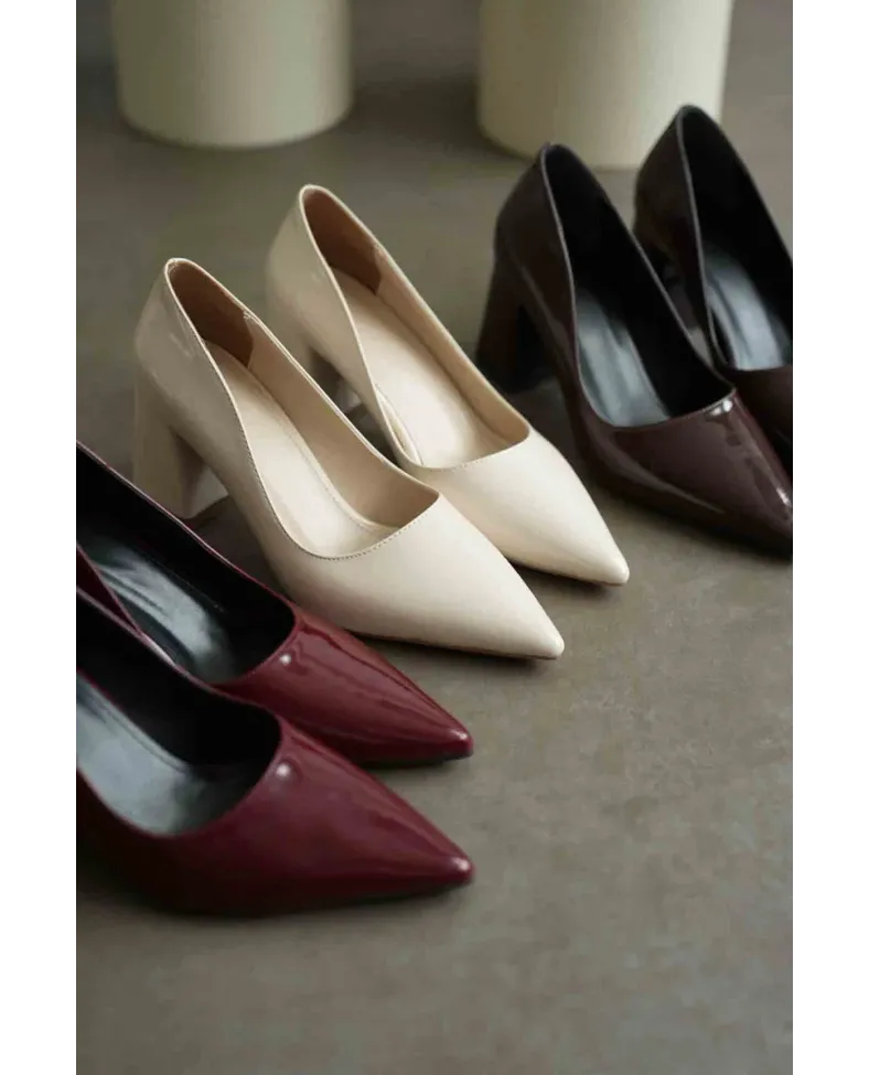 Acı Kahve Rugan Kadın Topuklu Ayakkabı TR08MS16F