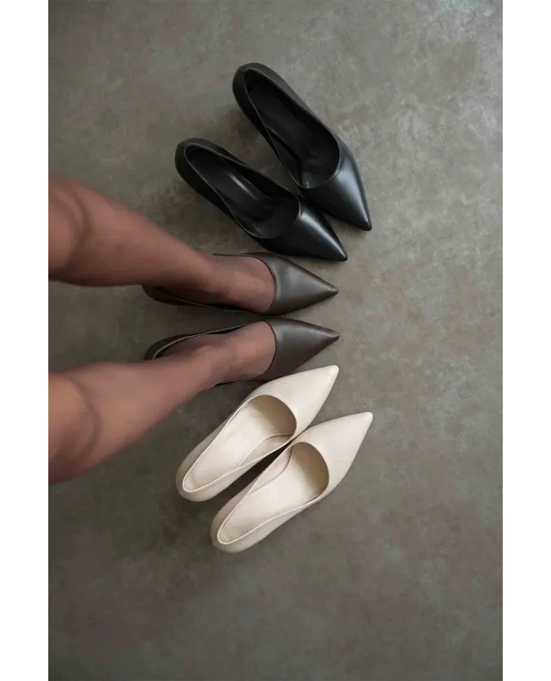 Acı Kahve Cilt Kadın Topuklu Ayakkabı TR08MS16C