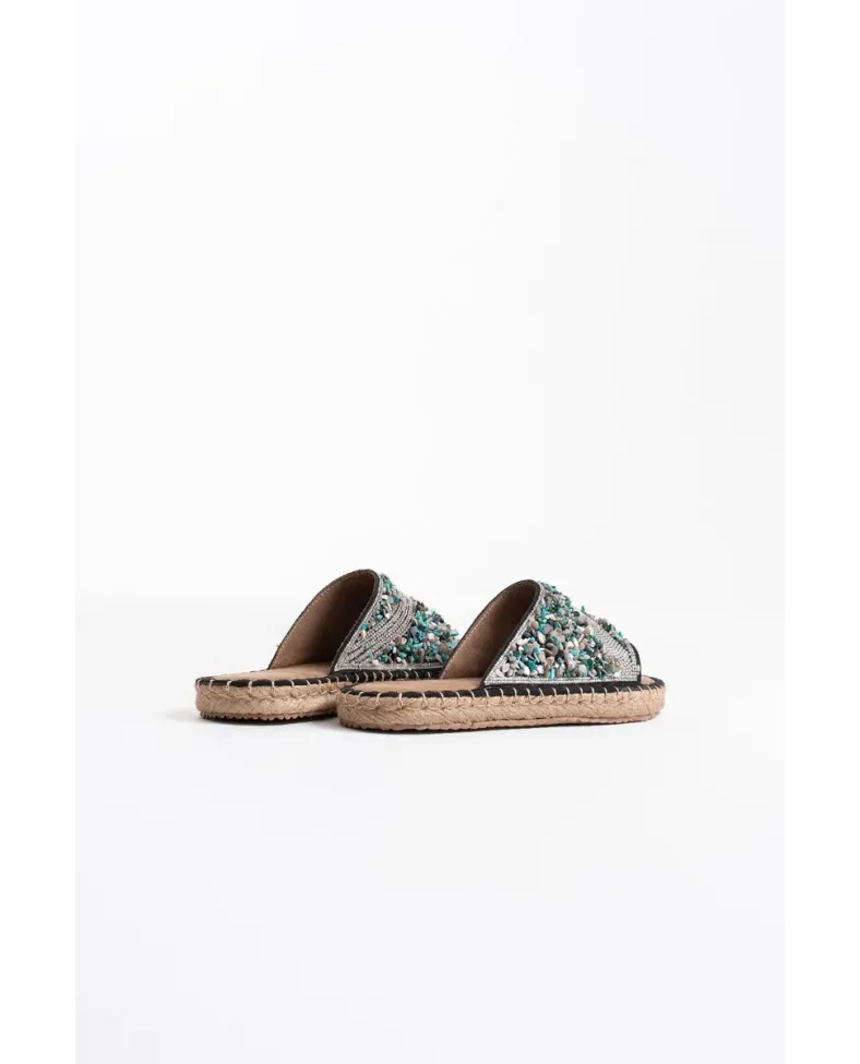 Kadın Siyah Taş İşlemeli Terlik TR35MY08A