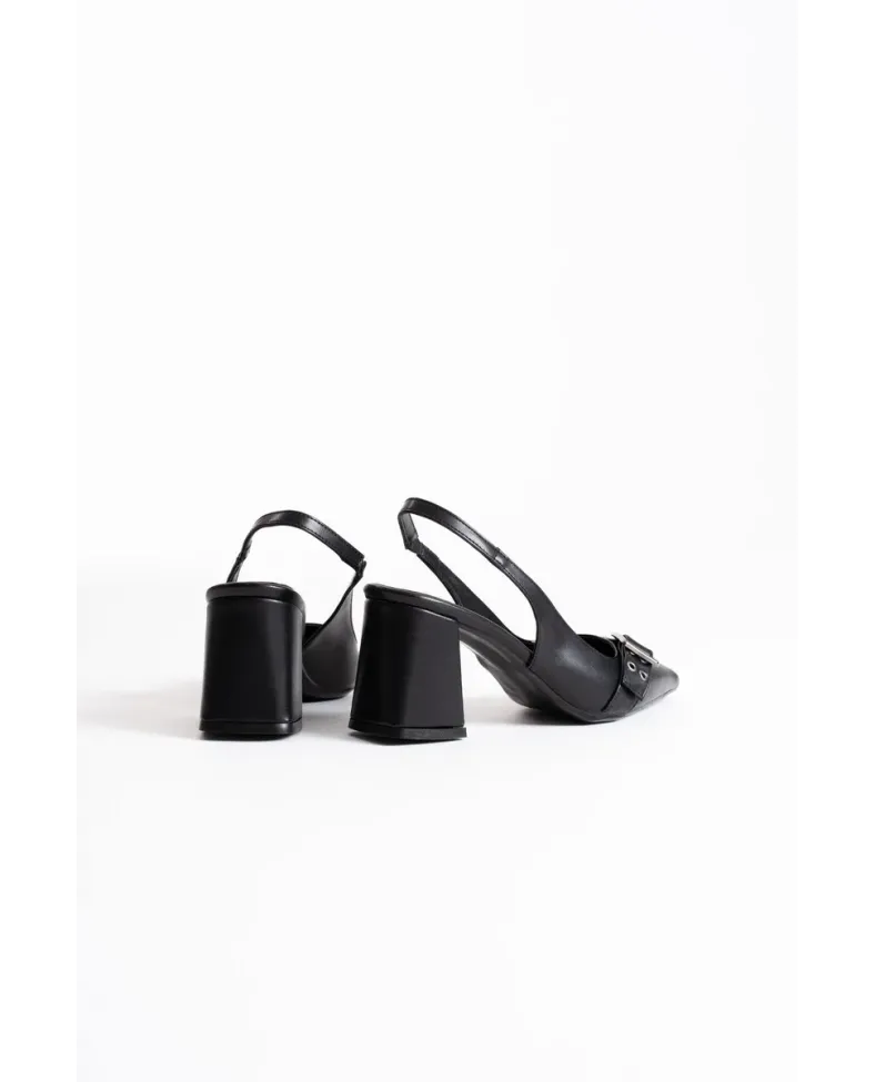 Siyah Cilt Kadın Topuklu Ayakkabı TR08MS07D