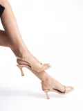 Kadın Nude Rugan Detaylı Topuklu Sandalet TR13MY01D