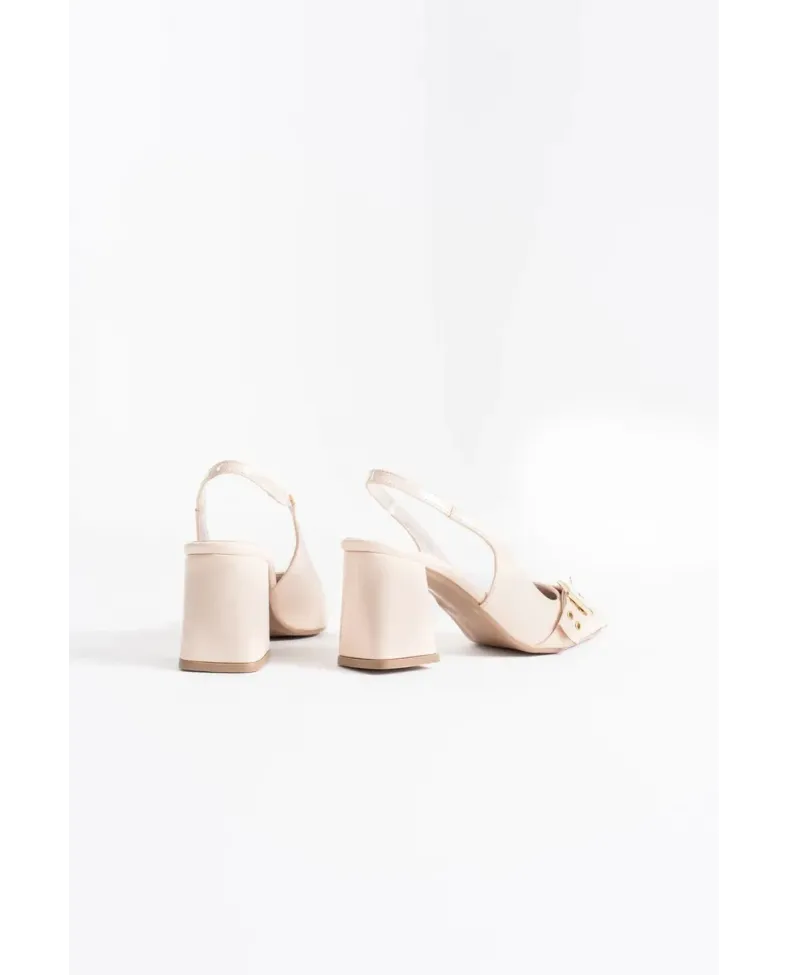 Bej Rugan Kadın Topuklu Ayakkabı TR08MS07B