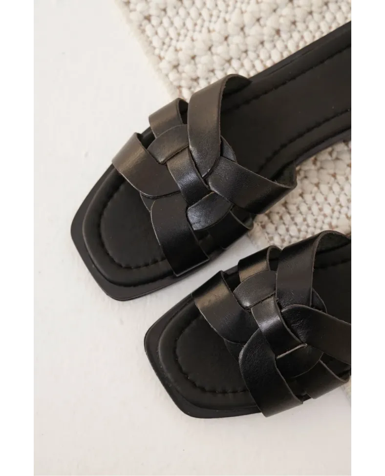 Siyah Hakiki Deri Terlik TR31MY66A