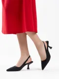 Kadın Siyah Saten Topuklu Ayakkabı TR08MS08A