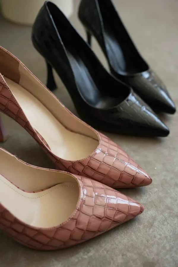 Kadın Somon Kroko Rugan Stiletto TR08MS10B