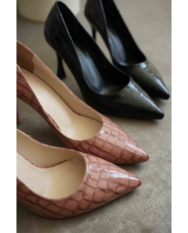 Kadın Somon Kroko Rugan Stiletto TR08MS10B