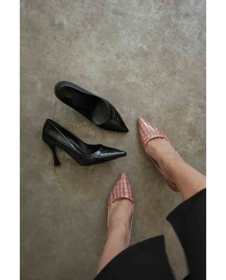 Kadın Somon Kroko Rugan Stiletto TR08MS10B