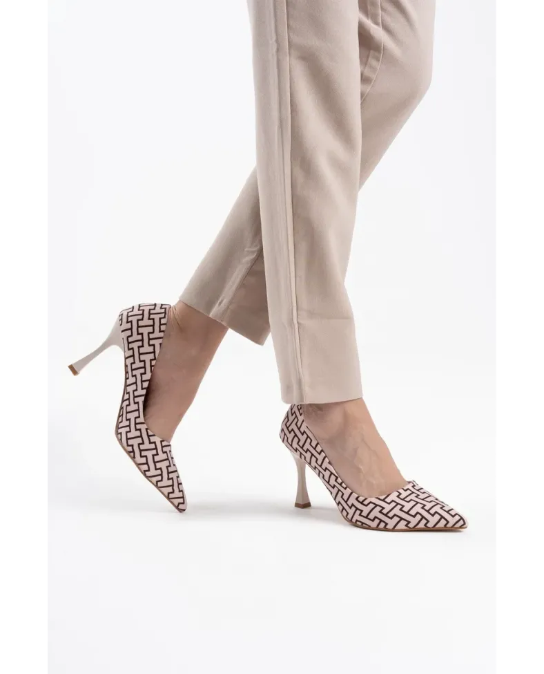 Kadın Bej Desenli Stiletto TR08MS12B