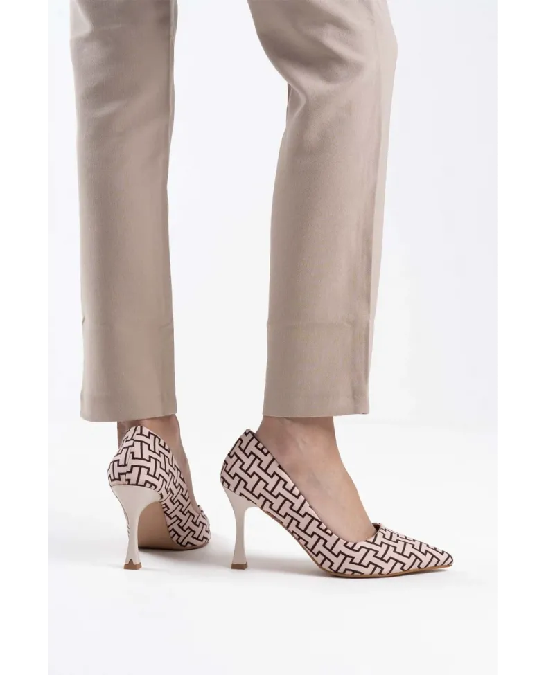 Kadın Bej Desenli Stiletto TR08MS12B