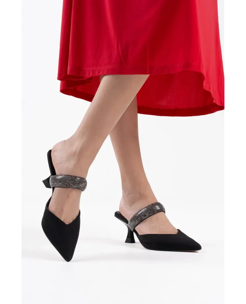 Topuklu Siyah Kadın Terlik TR08MS13A