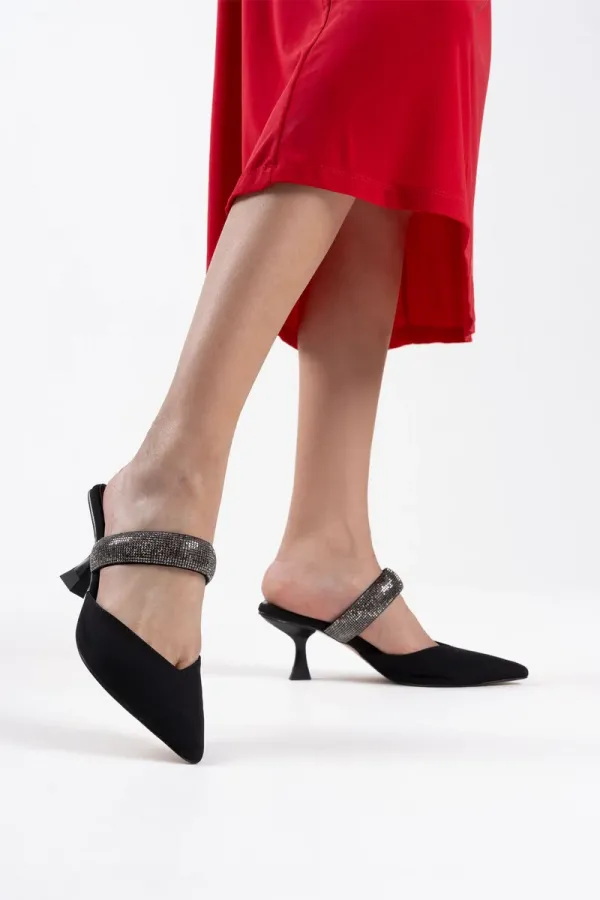 Topuklu Siyah Kadın Terlik TR08MS13A