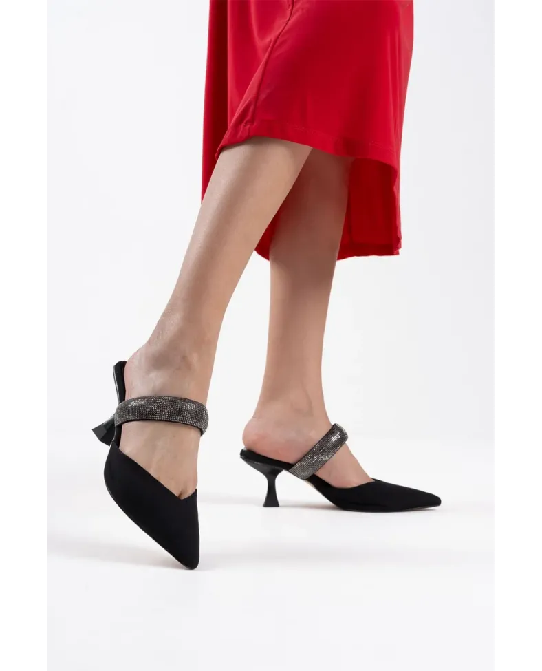 Topuklu Siyah Kadın Terlik TR08MS13A