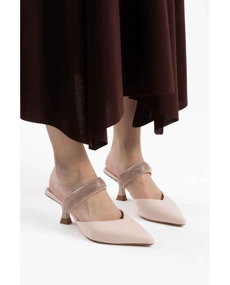 Topuklu Bej Kadın Terlik TR08MS13B