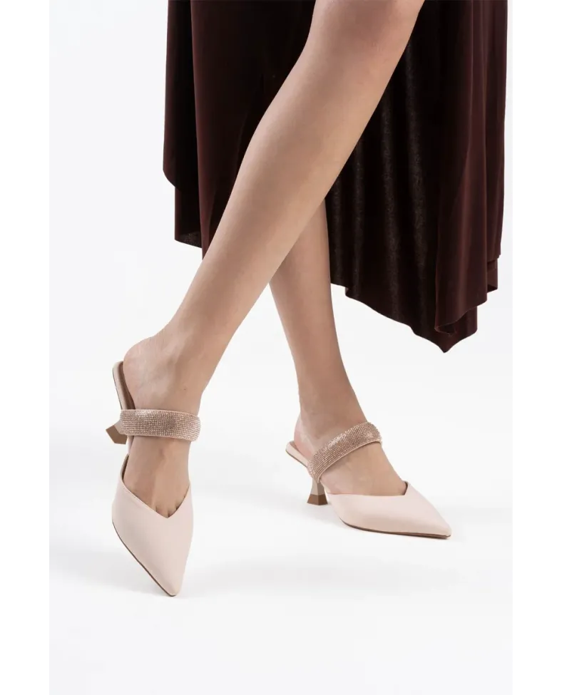 Topuklu Bej Kadın Terlik TR08MS13B