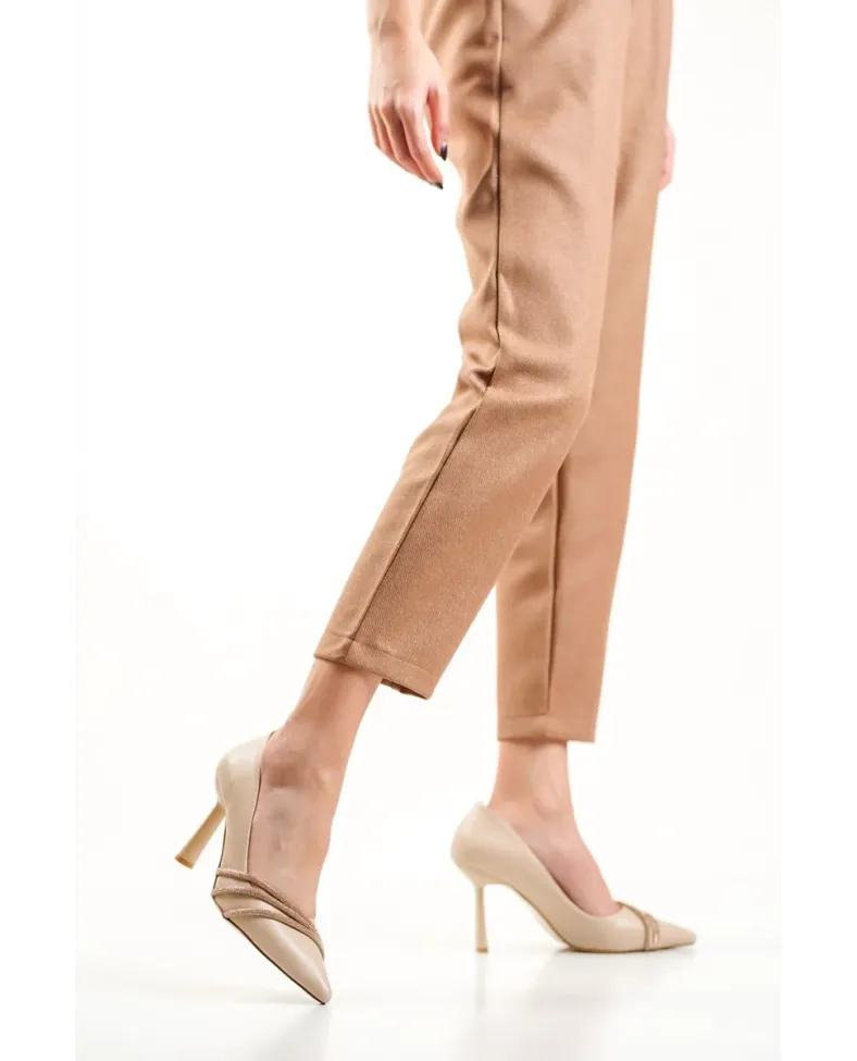 Nude Taşlı Kadın Ayakkabı TR08MS14C