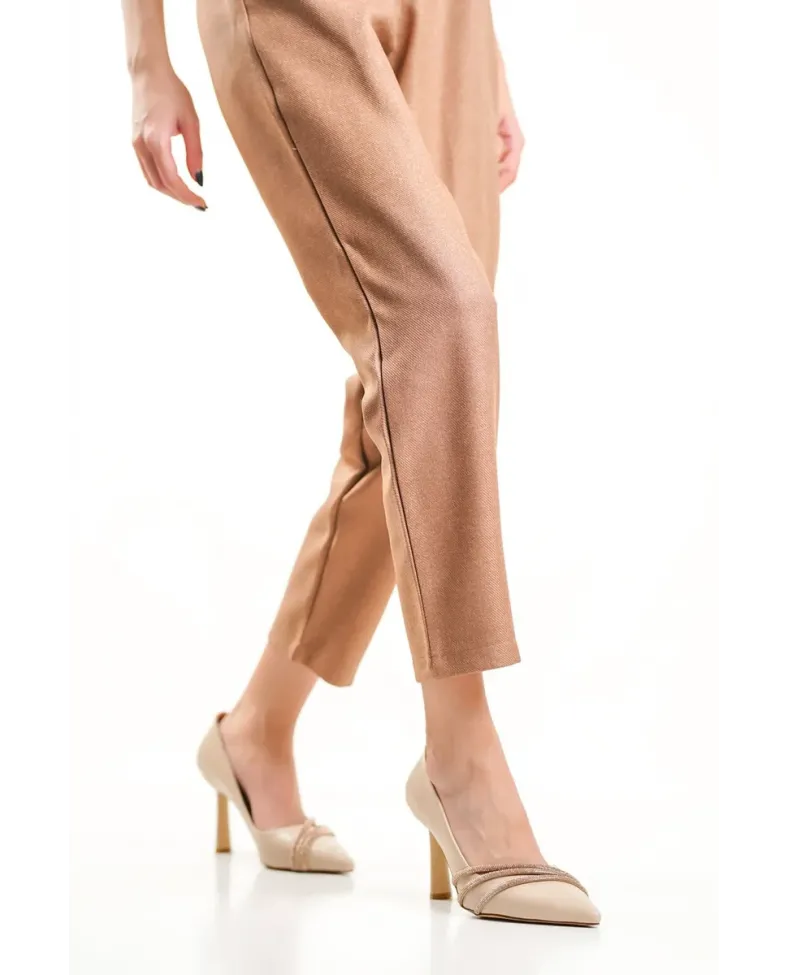 Nude Taşlı Kadın Ayakkabı TR08MS14C
