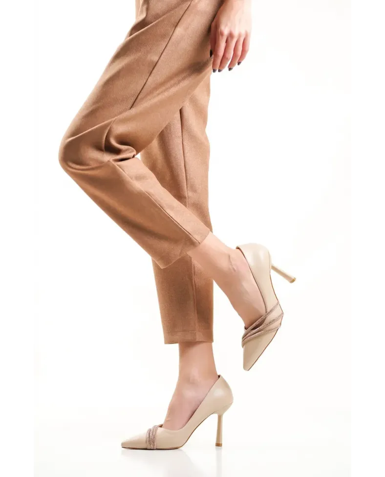 Nude Taşlı Kadın Ayakkabı TR08MS14C