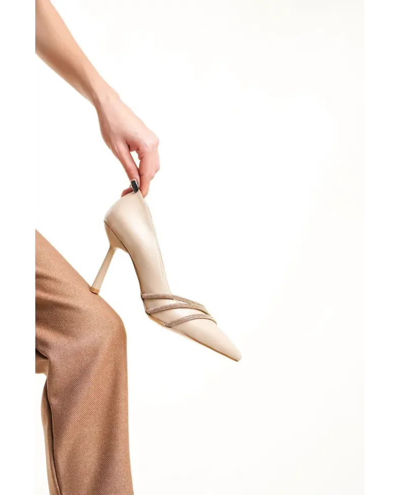 Nude Taşlı Kadın Ayakkabı TR08MS14C