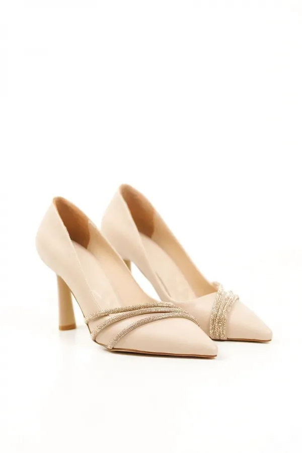 Nude Taşlı Kadın Ayakkabı TR08MS14C