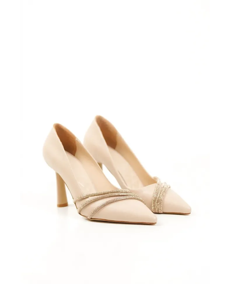 Nude Taşlı Kadın Ayakkabı TR08MS14C