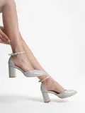 Gri Rugan Kadın Topuklu Ayakkabı TR18MS04D