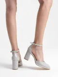 Gri Rugan Kadın Topuklu Ayakkabı TR18MS04D