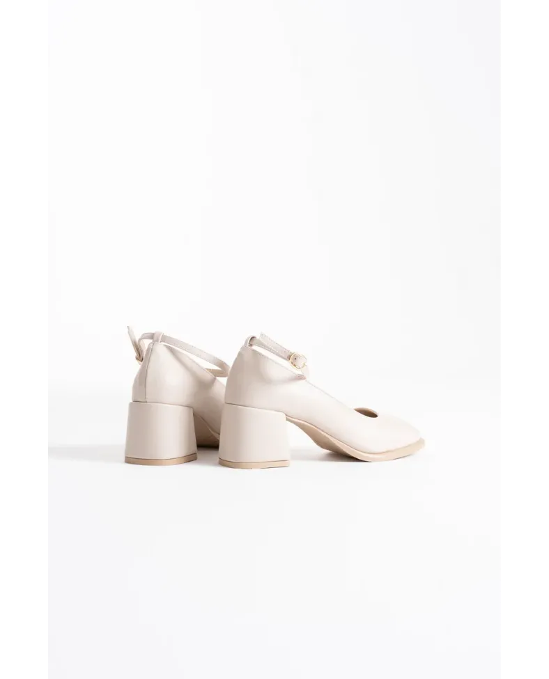 Bej Cilt Kadın Topuklu Ayakkabı TR02MS01B