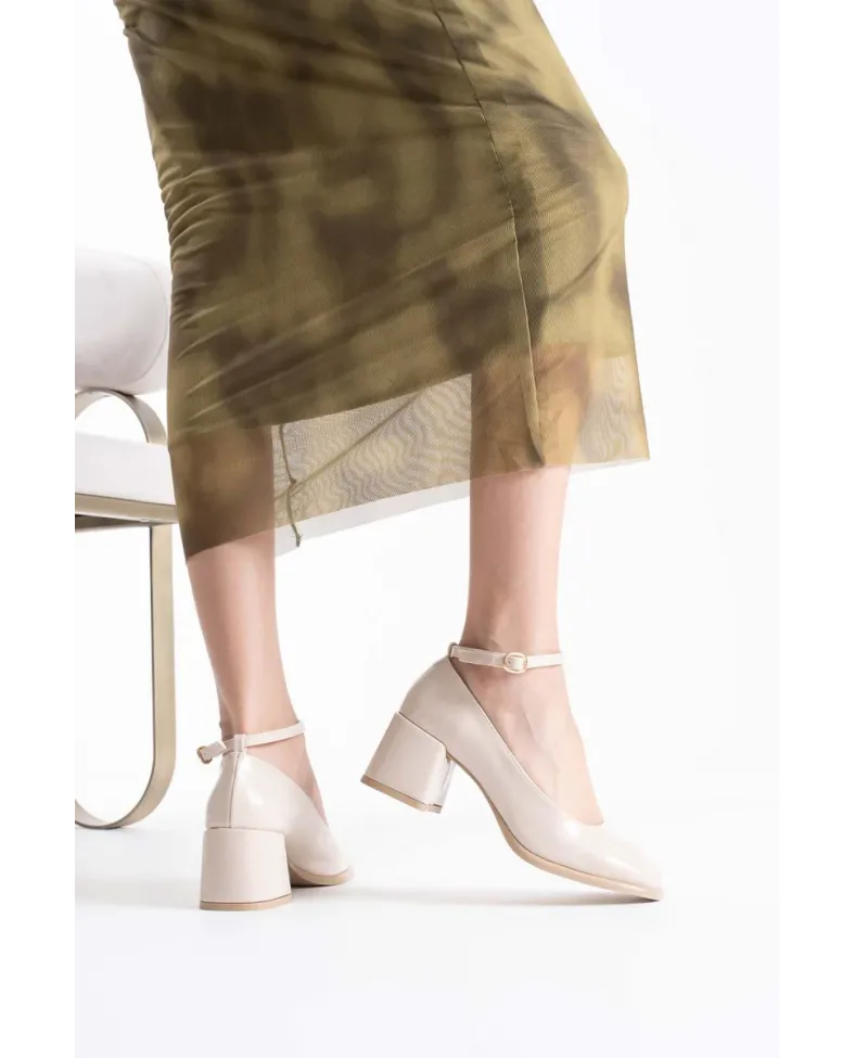 Bej Rugan Kadın Topuklu Ayakkabı TR02MS01D