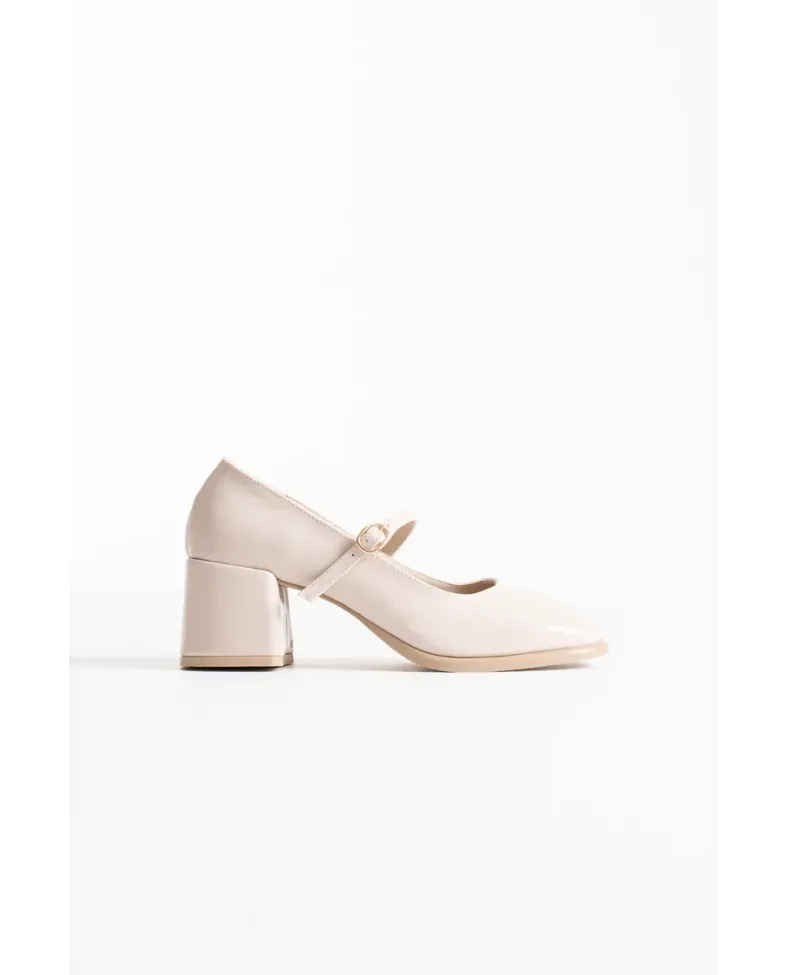 Bej Cilt Kadın Topuklu Ayakkabı TR02MS02D