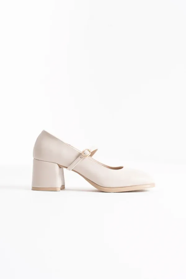 Bej Rugan Kadın Topuklu Ayakkabı TR02MS02B