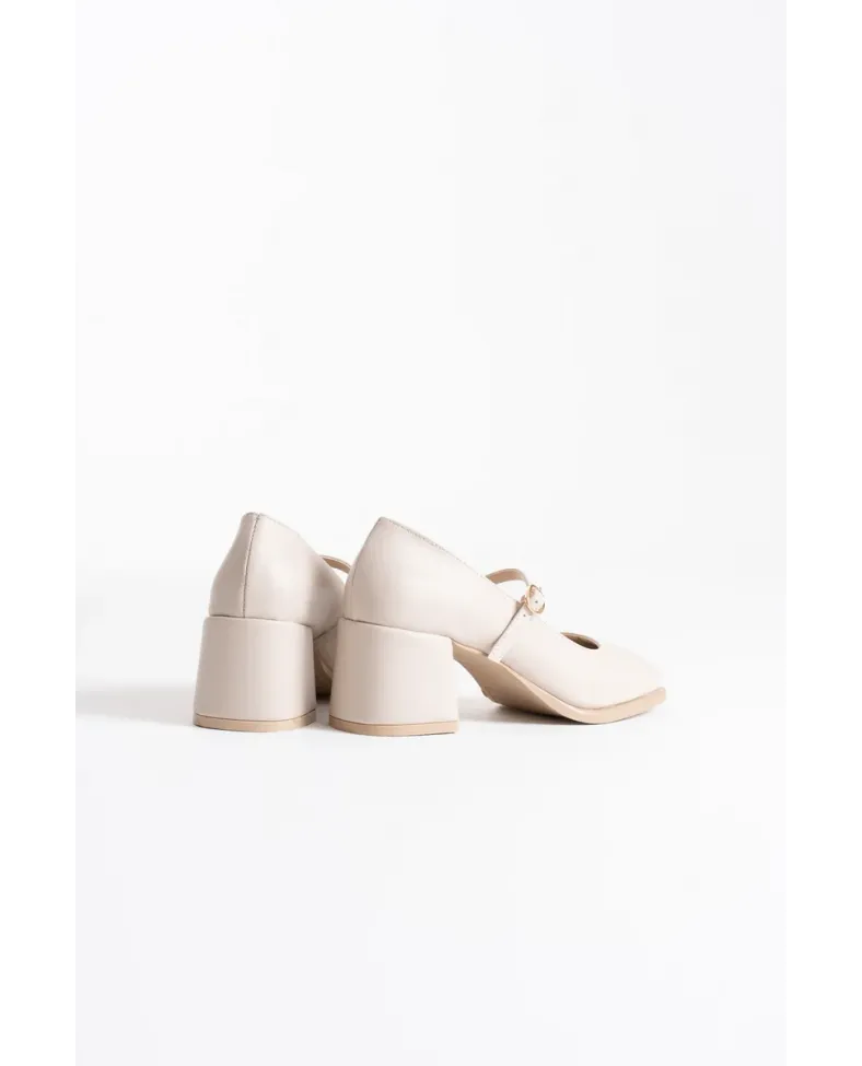 Bej Rugan Kadın Topuklu Ayakkabı TR02MS02B